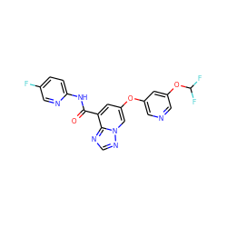 O=C(Nc1ccc(F)cn1)c1cc(Oc2cncc(OC(F)F)c2)cn2ncnc12 ZINC001772615965