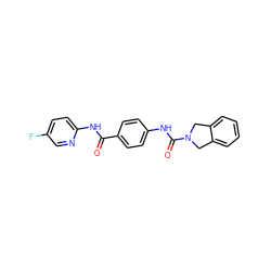 O=C(Nc1ccc(F)cn1)c1ccc(NC(=O)N2Cc3ccccc3C2)cc1 ZINC000166627951