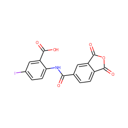 O=C(Nc1ccc(I)cc1C(=O)O)c1ccc2c(c1)C(=O)OC2=O ZINC000653780351