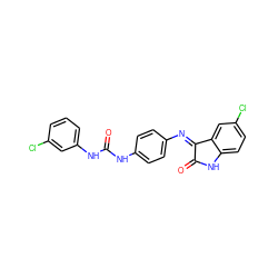 O=C(Nc1ccc(N=C2C(=O)Nc3ccc(Cl)cc32)cc1)Nc1cccc(Cl)c1 ZINC000473107422