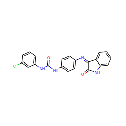 O=C(Nc1ccc(N=C2C(=O)Nc3ccccc32)cc1)Nc1cccc(Cl)c1 ZINC000473108849