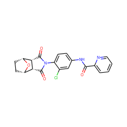 O=C(Nc1ccc(N2C(=O)[C@@H]3[C@@H]4CC[C@@H](O4)[C@@H]3C2=O)c(Cl)c1)c1ccccn1 ZINC000066148800