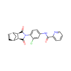 O=C(Nc1ccc(N2C(=O)[C@H]3[C@H]4C=C[C@@H](C4)[C@H]3C2=O)c(Cl)c1)c1ccccn1 ZINC000198412495