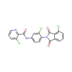 O=C(Nc1ccc(N2C(=O)c3cccc(Cl)c3C2=O)c(Cl)c1)c1ncccc1Cl ZINC000253476147