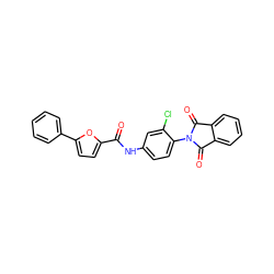 O=C(Nc1ccc(N2C(=O)c3ccccc3C2=O)c(Cl)c1)c1ccc(-c2ccccc2)o1 ZINC000473155278