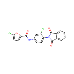 O=C(Nc1ccc(N2C(=O)c3ccccc3C2=O)c(Cl)c1)c1ccc(Cl)o1 ZINC000473153356