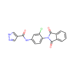 O=C(Nc1ccc(N2C(=O)c3ccccc3C2=O)c(Cl)c1)c1cn[nH]c1 ZINC000473154238