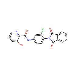 O=C(Nc1ccc(N2C(=O)c3ccccc3C2=O)c(Cl)c1)c1ncccc1O ZINC000653852790