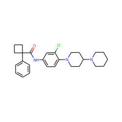 O=C(Nc1ccc(N2CCC(N3CCCCC3)CC2)c(Cl)c1)C1(c2ccccc2)CCC1 ZINC000064559561