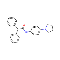 O=C(Nc1ccc(N2CCCC2)cc1)C(c1ccccc1)c1ccccc1 ZINC000002348082