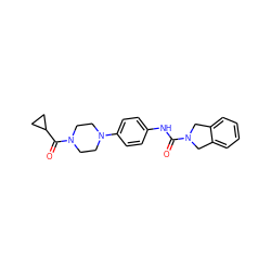 O=C(Nc1ccc(N2CCN(C(=O)C3CC3)CC2)cc1)N1Cc2ccccc2C1 ZINC000167964994