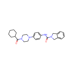 O=C(Nc1ccc(N2CCN(C(=O)C3CCCCC3)CC2)cc1)N1Cc2ccccc2C1 ZINC000166453656