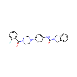 O=C(Nc1ccc(N2CCN(C(=O)c3ccccc3F)CC2)cc1)N1Cc2ccccc2C1 ZINC000166018749