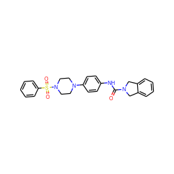 O=C(Nc1ccc(N2CCN(S(=O)(=O)c3ccccc3)CC2)cc1)N1Cc2ccccc2C1 ZINC000166442769