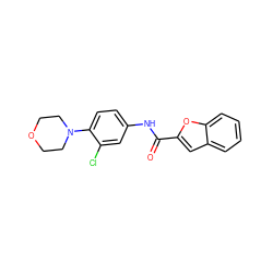 O=C(Nc1ccc(N2CCOCC2)c(Cl)c1)c1cc2ccccc2o1 ZINC000002972678