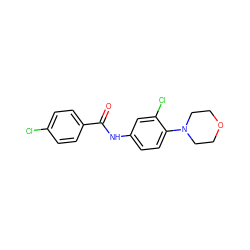 O=C(Nc1ccc(N2CCOCC2)c(Cl)c1)c1ccc(Cl)cc1 ZINC000000849060