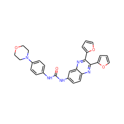 O=C(Nc1ccc(N2CCOCC2)cc1)Nc1ccc2nc(-c3ccco3)c(-c3ccco3)nc2c1 ZINC000002861289