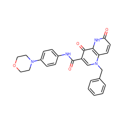 O=C(Nc1ccc(N2CCOCC2)cc1)c1cn(Cc2ccccc2)c2ccc(=O)[nH]c2c1=O ZINC000073170226