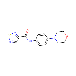 O=C(Nc1ccc(N2CCOCC2)cc1)c1cnsn1 ZINC000000619032