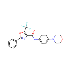 O=C(Nc1ccc(N2CCOCC2)cc1)c1nc(-c2ccccc2)oc1C(F)(F)F ZINC000073169265