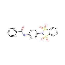 O=C(Nc1ccc(N2S(=O)(=O)c3ccccc3S2(=O)=O)cc1)c1ccccc1 ZINC000073165483