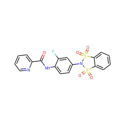 O=C(Nc1ccc(N2S(=O)(=O)c3ccccc3S2(=O)=O)cc1F)c1ccccn1 ZINC000073196631