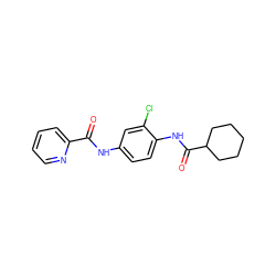 O=C(Nc1ccc(NC(=O)C2CCCCC2)c(Cl)c1)c1ccccn1 ZINC000066078590