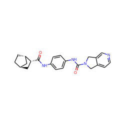 O=C(Nc1ccc(NC(=O)N2Cc3ccncc3C2)cc1)[C@@H]1C[C@H]2CC[C@H]1C2 ZINC001772608089