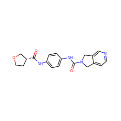 O=C(Nc1ccc(NC(=O)N2Cc3ccncc3C2)cc1)[C@@H]1CCOC1 ZINC000167852849