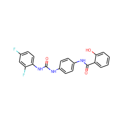 O=C(Nc1ccc(NC(=O)c2ccccc2O)cc1)Nc1ccc(F)cc1F ZINC000001033933