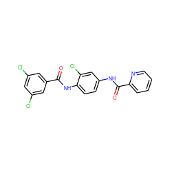 O=C(Nc1ccc(NC(=O)c2ccccn2)cc1Cl)c1cc(Cl)cc(Cl)c1 ZINC000082153851