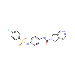 O=C(Nc1ccc(NS(=O)(=O)c2ccc(F)cc2)cc1)N1Cc2ccncc2C1 ZINC000166694035