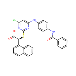 O=C(Nc1ccc(Nc2cc(Cl)nc(S[C@H](C(=O)O)c3cccc4ccccc34)n2)cc1)c1ccccc1 ZINC000066074937