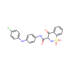 O=C(Nc1ccc(Nc2ccc(Cl)cc2)cc1)C1NS(=O)(=O)c2ccccc2C1=O ZINC000101331134