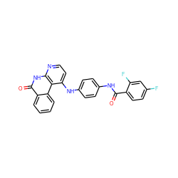 O=C(Nc1ccc(Nc2ccnc3[nH]c(=O)c4ccccc4c23)cc1)c1ccc(F)cc1F ZINC000096269764