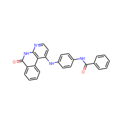 O=C(Nc1ccc(Nc2ccnc3[nH]c(=O)c4ccccc4c23)cc1)c1ccccc1 ZINC000095920837