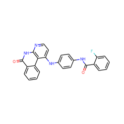 O=C(Nc1ccc(Nc2ccnc3[nH]c(=O)c4ccccc4c23)cc1)c1ccccc1F ZINC000096269771