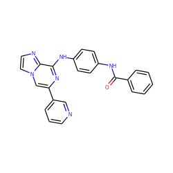 O=C(Nc1ccc(Nc2nc(-c3cccnc3)cn3ccnc23)cc1)c1ccccc1 ZINC000064527214