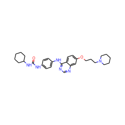 O=C(Nc1ccc(Nc2ncnc3cc(OCCCN4CCCCC4)ccc23)cc1)NC1CCCCC1 ZINC000198323253