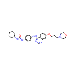 O=C(Nc1ccc(Nc2ncnc3cc(OCCCN4CCOCC4)ccc23)cc1)NC1CCCCC1 ZINC000198323230