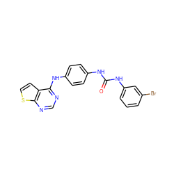 O=C(Nc1ccc(Nc2ncnc3sccc23)cc1)Nc1cccc(Br)c1 ZINC000473144577