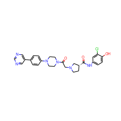 O=C(Nc1ccc(O)c(Cl)c1)[C@@H]1CCN(CC(=O)N2CCN(c3ccc(-c4cncnc4)cc3)CC2)C1 ZINC000138577612