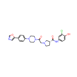 O=C(Nc1ccc(O)c(Cl)c1)[C@@H]1CCN(CC(=O)N2CCN(c3ccc(-c4cnco4)cc3)CC2)C1 ZINC000148736114