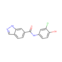 O=C(Nc1ccc(O)c(Cl)c1)c1ccc2cn[nH]c2c1 ZINC000082192951