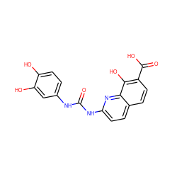 O=C(Nc1ccc(O)c(O)c1)Nc1ccc2ccc(C(=O)O)c(O)c2n1 ZINC000026491310