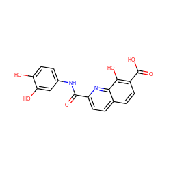 O=C(Nc1ccc(O)c(O)c1)c1ccc2ccc(C(=O)O)c(O)c2n1 ZINC000026498189