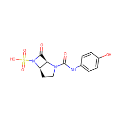 O=C(Nc1ccc(O)cc1)N1CC[C@@H]2[C@H]1C(=O)N2S(=O)(=O)O ZINC000013781303