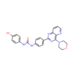 O=C(Nc1ccc(O)cc1)Nc1ccc(-c2nc(N3CCOCC3)c3ncccc3n2)cc1 ZINC000103256382