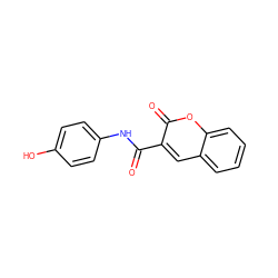 O=C(Nc1ccc(O)cc1)c1cc2ccccc2oc1=O ZINC000004426537