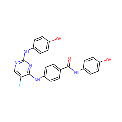 O=C(Nc1ccc(O)cc1)c1ccc(Nc2nc(Nc3ccc(O)cc3)ncc2F)cc1 ZINC000040949795